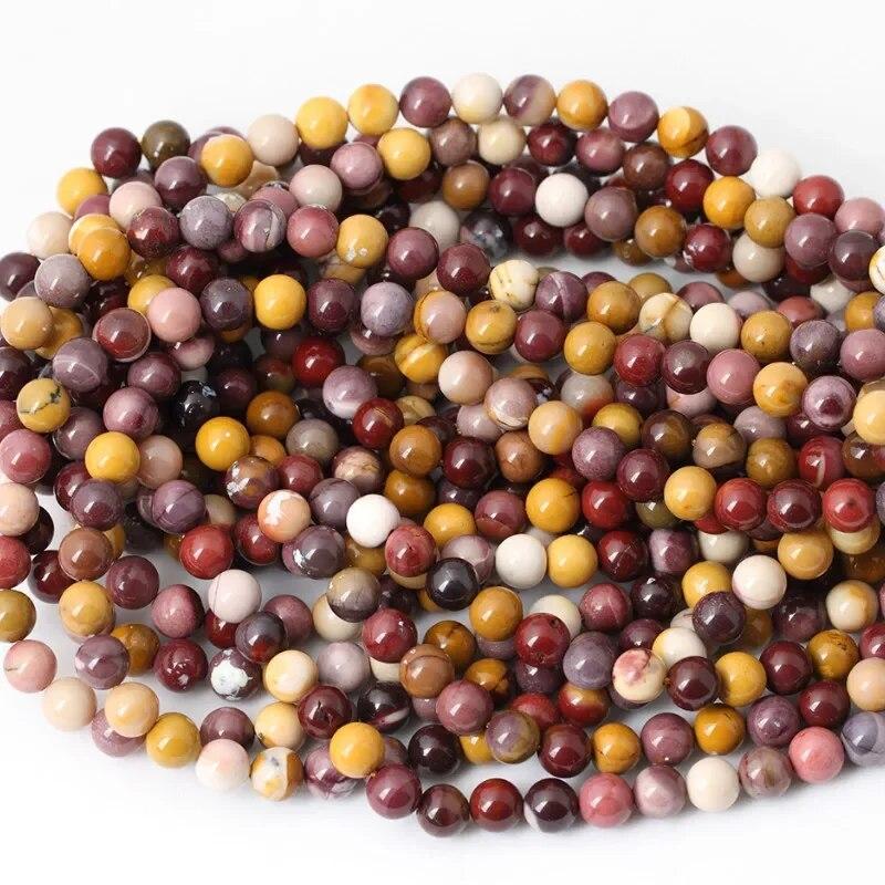 Модные бусины из камня Мукаит, круглые свободные бусины-разделители для изготовления ювелирных изделий, браслет ручной работы, ожерелье
