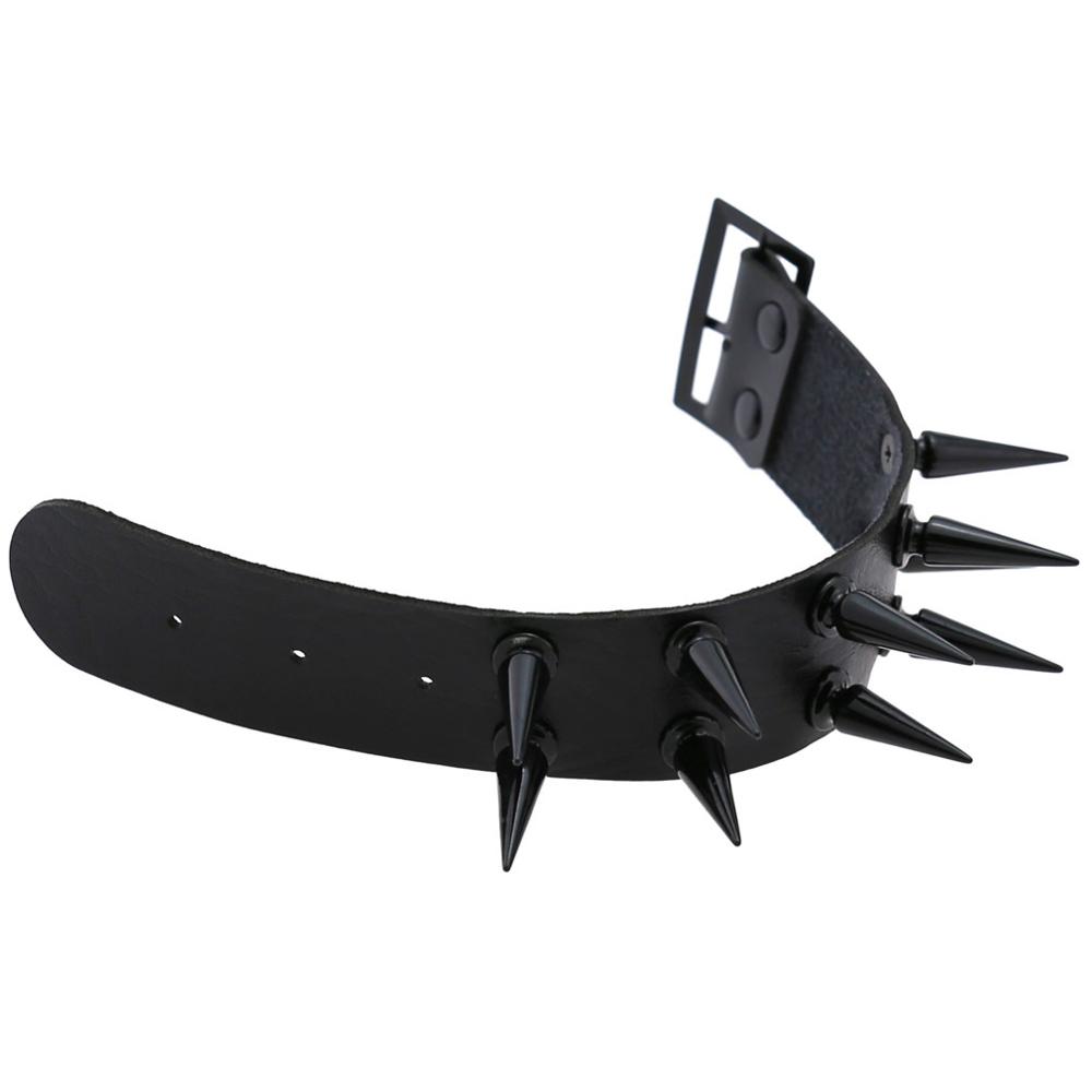 Emo Spike Bracelet Vegan Leather Punk Bracelets Goth Girl Boy Cuff Bangle Studded Halloween Wristband for Women Men Jewelry