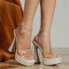 Chic Transparent Pvc Trendy Women 'S Sandals Big Size 42 Elegant Sexy Platform Super High Heels Summer Fashion Shoes