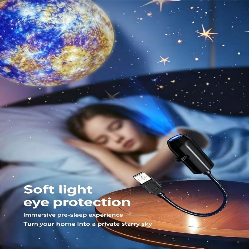 HD Bright Starry Projector USB Light for Galaxy Night Display in Living Rooms or Bedrooms