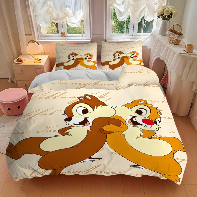 Chip Dale Adventure Print 3Pcs Bedding Setduvet Cover With 2 Bedropillowcase Home Birthday Gift