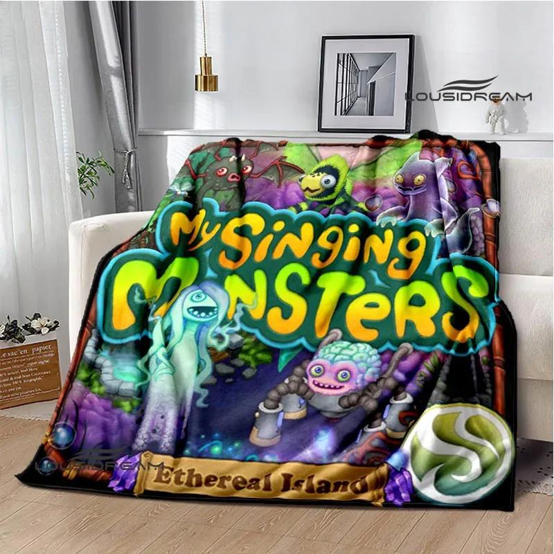 Одеяло с принтом Game My Singing Monsters, теплое одеяло с фланцем, одеяло для пикника, мягкое и удобное одеяло, подарок на день рождения