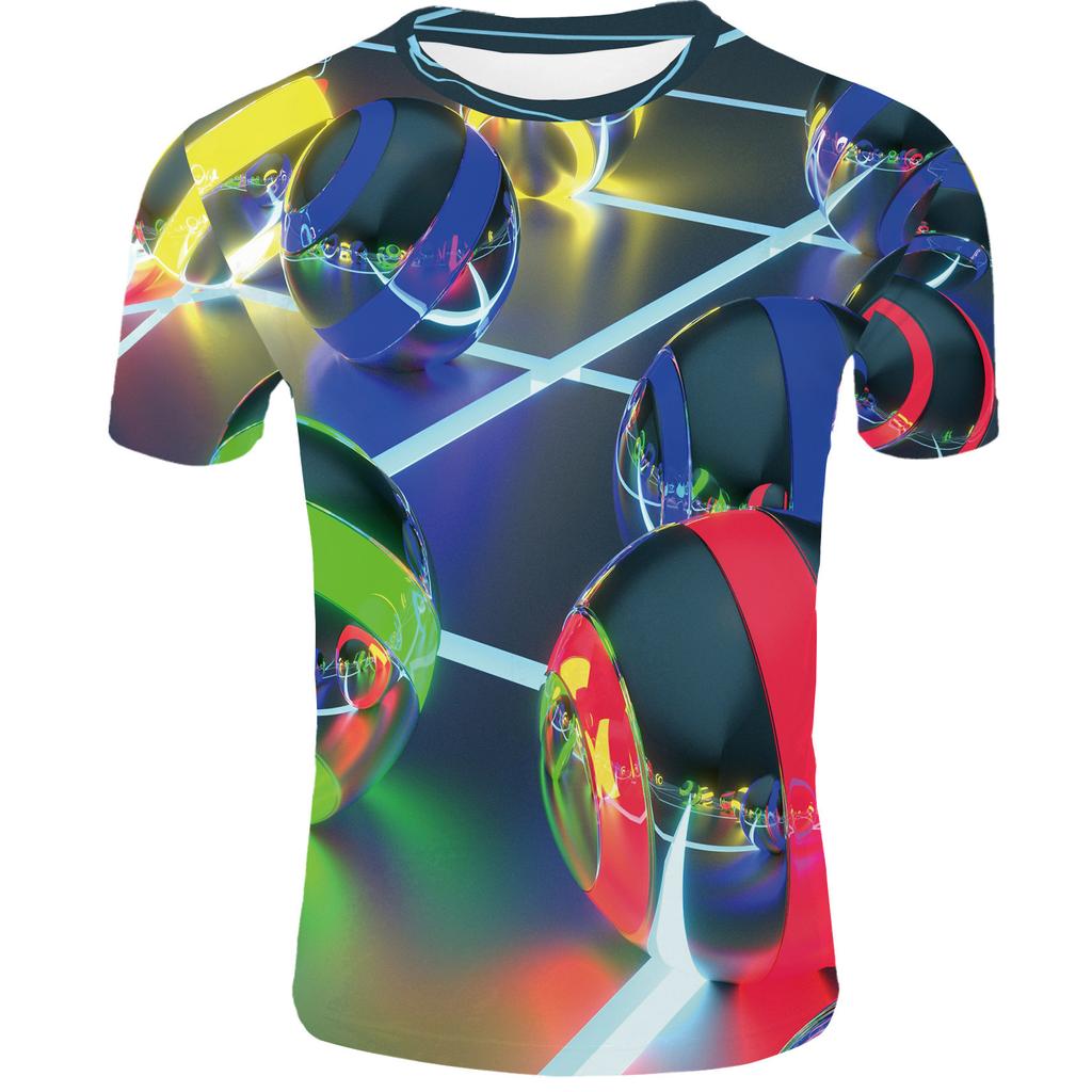 Creative 3D Digital Printed T-shirt for Men's Short Sleeves Tops