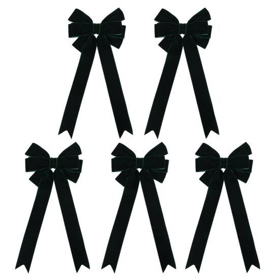 5 шт. рождественские бархатные банты, праздничные украшения для елки, венок из бархатной ленты, бант для упаковки подарочной коробки, сделай сам