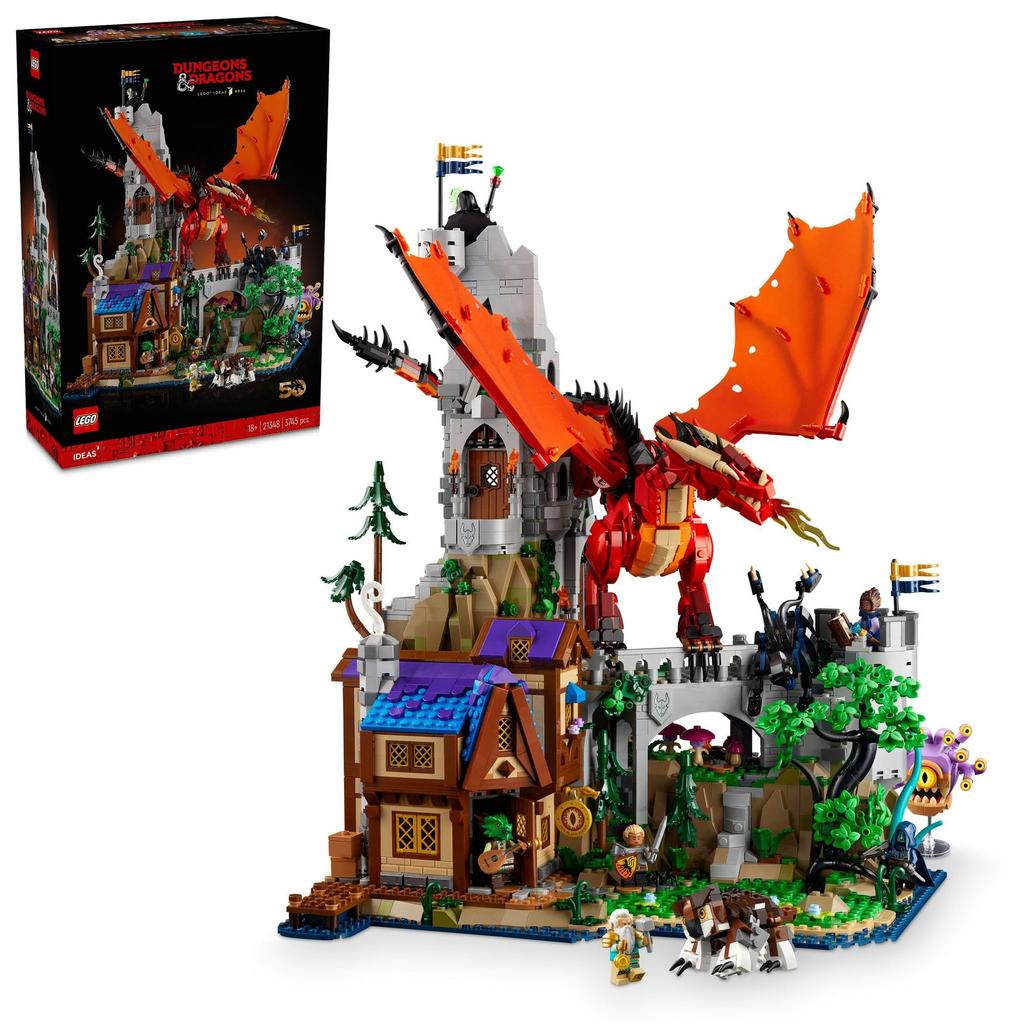 LEGO Idea Dungeons Legend of the Red Dragon Toy Toy Present Birthday Block Christmas Men Women Interior Stylish 21348 & Dragons