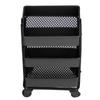 Dollhouse 3 Tier Storage Rack Simulation Movable 1:12 Dollhouse Trolley Rack with WheelsBlack