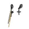 [N0991] - Golden Black 'Skull' Designer Earrings (Asymmetrical)