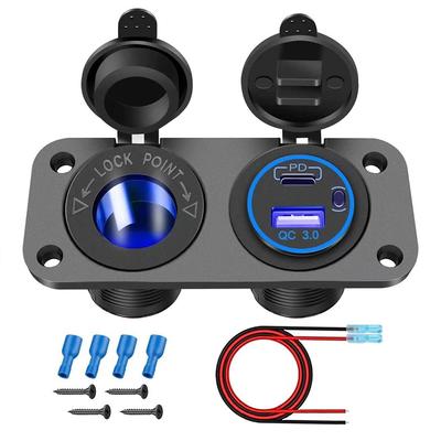 12 В розетка для быстрой зарядки PD QC3.0 USB зарядное устройство розетка с кнопочным переключателем для автомобиля, лодки, морской RV, тележки для гольфа