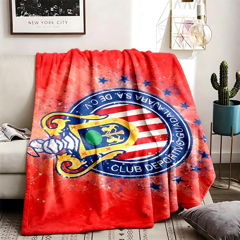 Club Deportivo Guadalajara Theme Personalized Outdoor Flannel Blankets Soft And Suitable For All Seasons Perfect For Sofas Beds And Camping