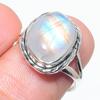 Подарочное кольцо из натурального радужного лунного камня 925 пробы из твердого серебра S.7 d3T76