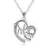 Heart-Shaped Mother's Love Necklace with Diamond-Inlaid Letter Choker