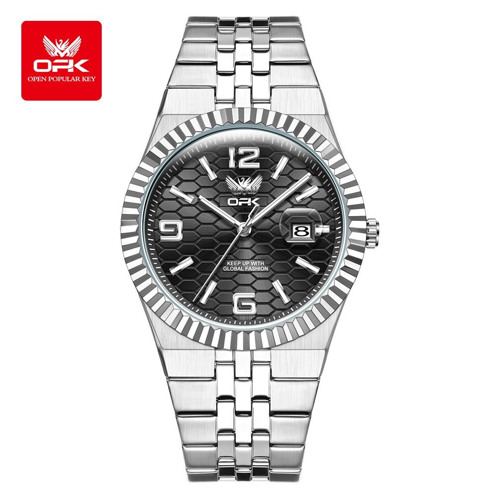 OPK brand new simple fashionable atmospheric quartz form calendar night light waterproof men's watch men's watch 8186