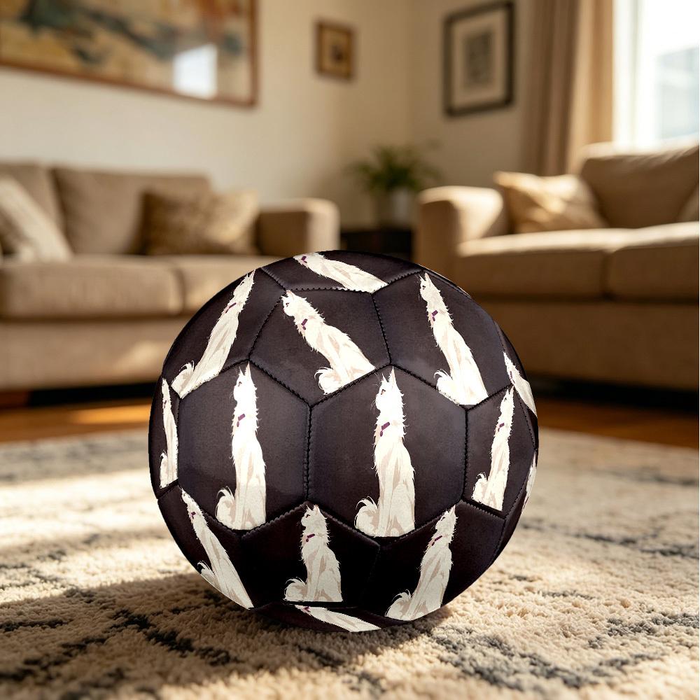 1pc White Cat Size 5 Soccer Ball Professional Match Training Football Indoor &Outdoor Sports Ball Lightweight Durable c6561