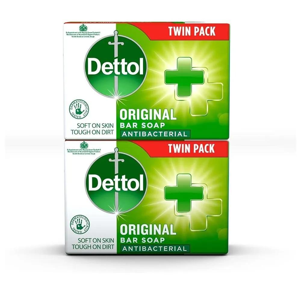 Мыло Dettol 100 г, 2 куска x 4 упаковки, Оригинальное мыло Dettol, Оригинальное антибактериальное мыло, 2 упаковки (100 г х 2)