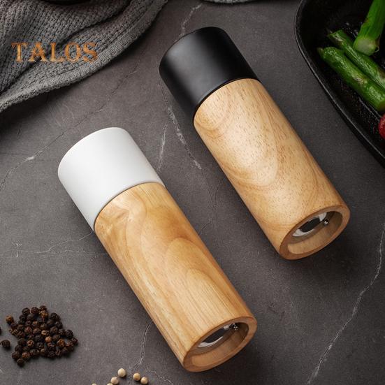 Spice Grinder Smooth Easily Grind Rustic High Quality Wooden Manual Spices Mill Ceramic Grinder for Restaurant