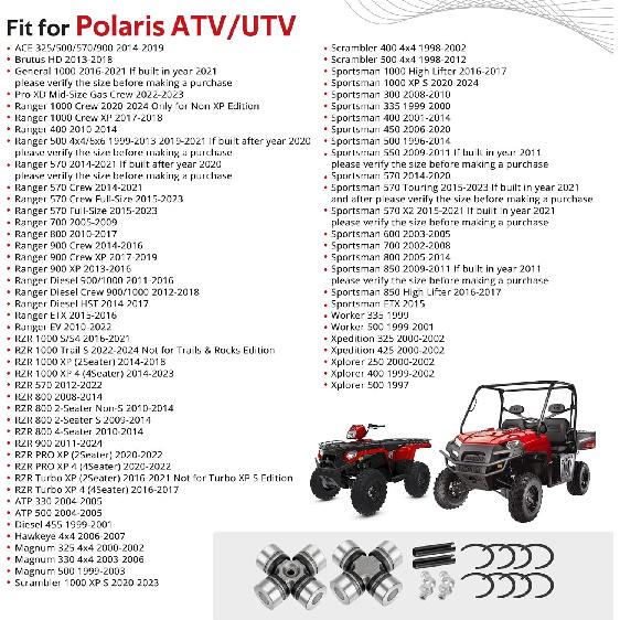 Передний карданный вал крестовина 2шт для Polaris RZR Ranger Sportsman General 1000 900 800 700 570 500 OEM# 215 2203703 3235500 3235616 3260104