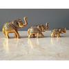 Set of 3 Metal Trunk Up Elephant Family Statue Showpiece Figurine -Fengshui Vastu Lucky -  Home Decor Living Room Office Desktop & Gifting