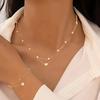European and American hot-selling necklace bracelet set, versatile collarbone chain, heart-shaped necklace bracelet, simple peach heart item jewelry