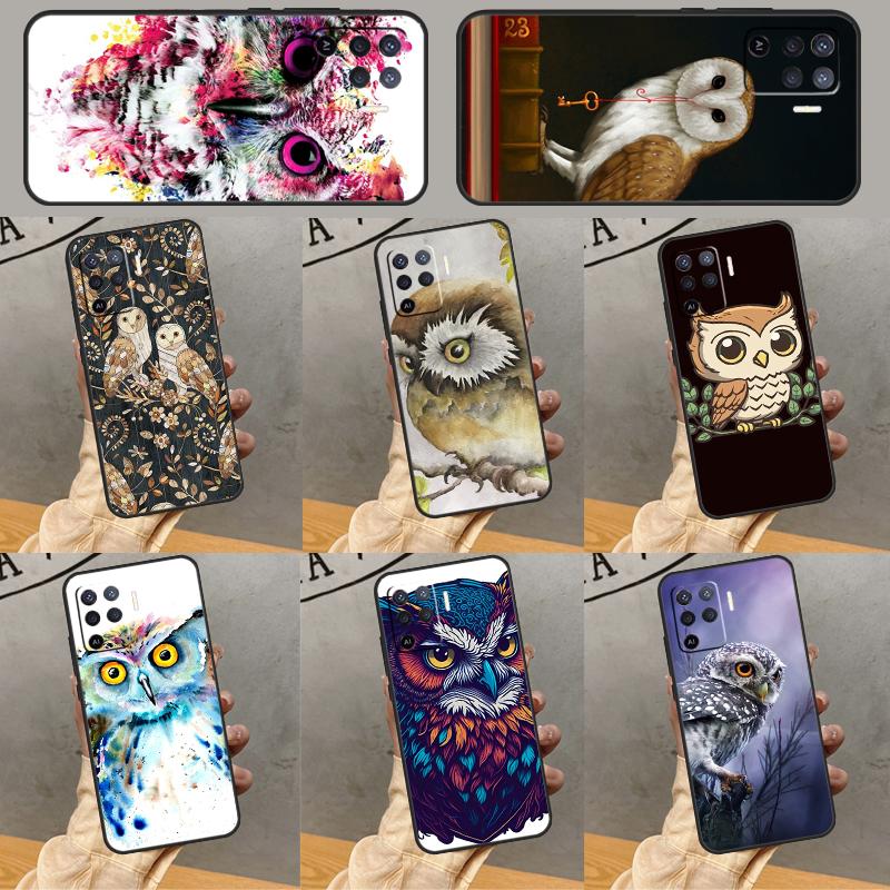 Cartoon Owl Phone Case For Oppo A40 A60 A80 A78 A98 A18 A38 A58 A74 A94 A54 A16 A76 A96 A15 A17 A77 A57S