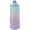 Straw Bottle Leakage Proof Frosted Gradient Color One Click Open Sports Water Cup with Handle Clear