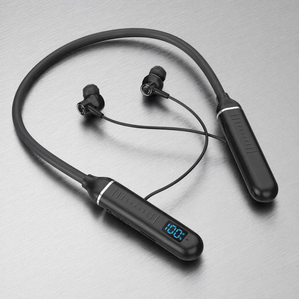 Half In-Ear Neckband Earphones Large Capacity Sports Bluetooth Earphones Wireless Headset Running