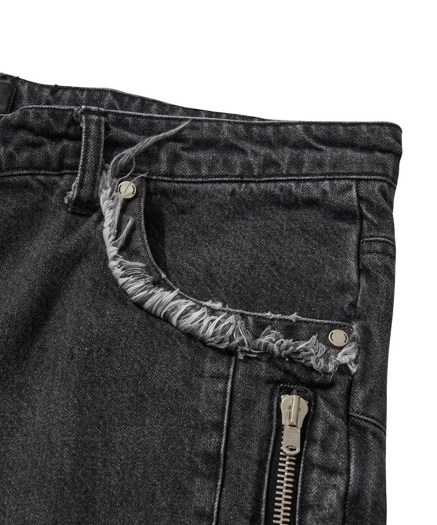 LIBERE Denim Biker Baggy Pants / Black