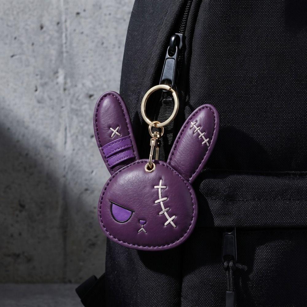 Animal Wounded Rabbit Keyring Gothic Halloween Rabbit Keychain Car Bag Ornament