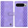 For Google Pixel 9 Pro XL Leather Case Imprinted Checkered Pattern Wallet Stand Flip Phone Cover