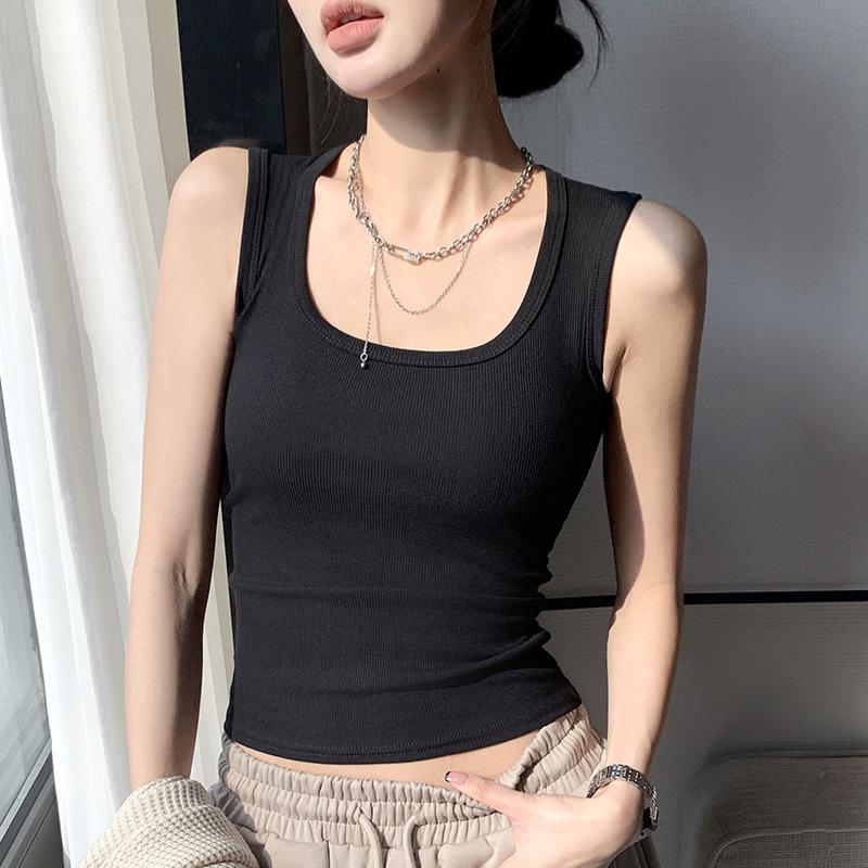New Small Vest, Suspender, Sleeveless Top Inside, Trendy Spice Girl Short Bottoming Shirt T-shirt for Women's Summer Wear