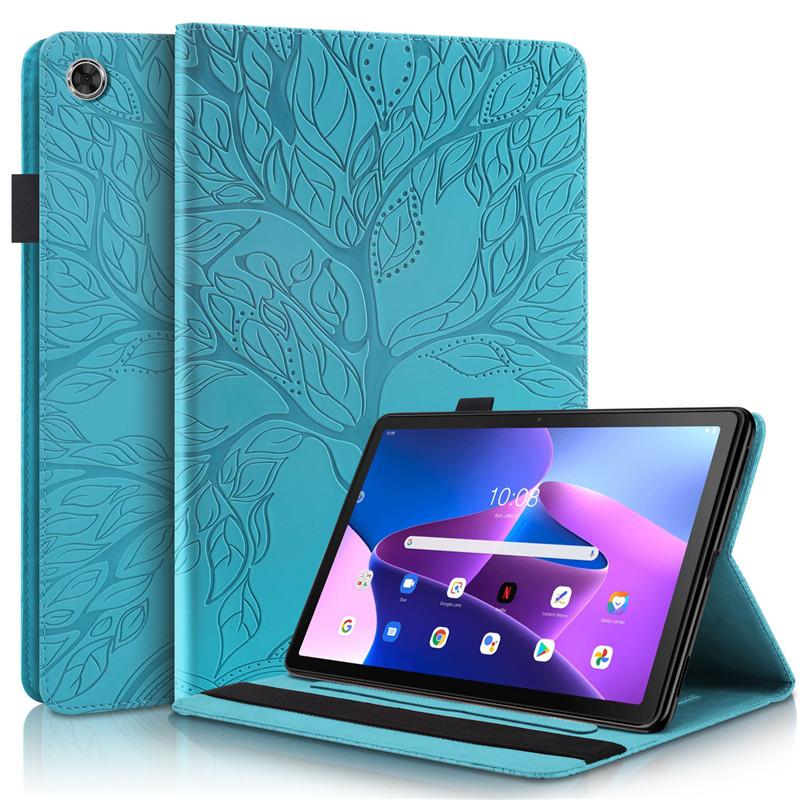 Чехол для Lenovo Tab M10 Gen 3 Tb328fu Чехол 10 1 Дюйм Тиснение Дерево Кожаный Флип-чехол для Funda Lenovo Tab M10 3-го Поколения Чехол для Планшета