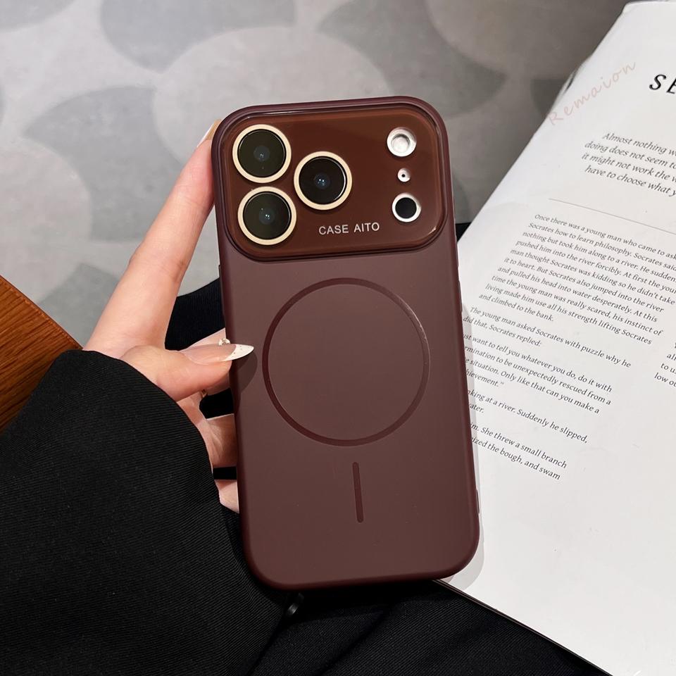Новый Чехол из Жидкого Силикона с Большим Окном для iPhone 12 13 16 17 Pro Max Air 16Pro 17Pro Официальный Мягкий Защитный Чехол