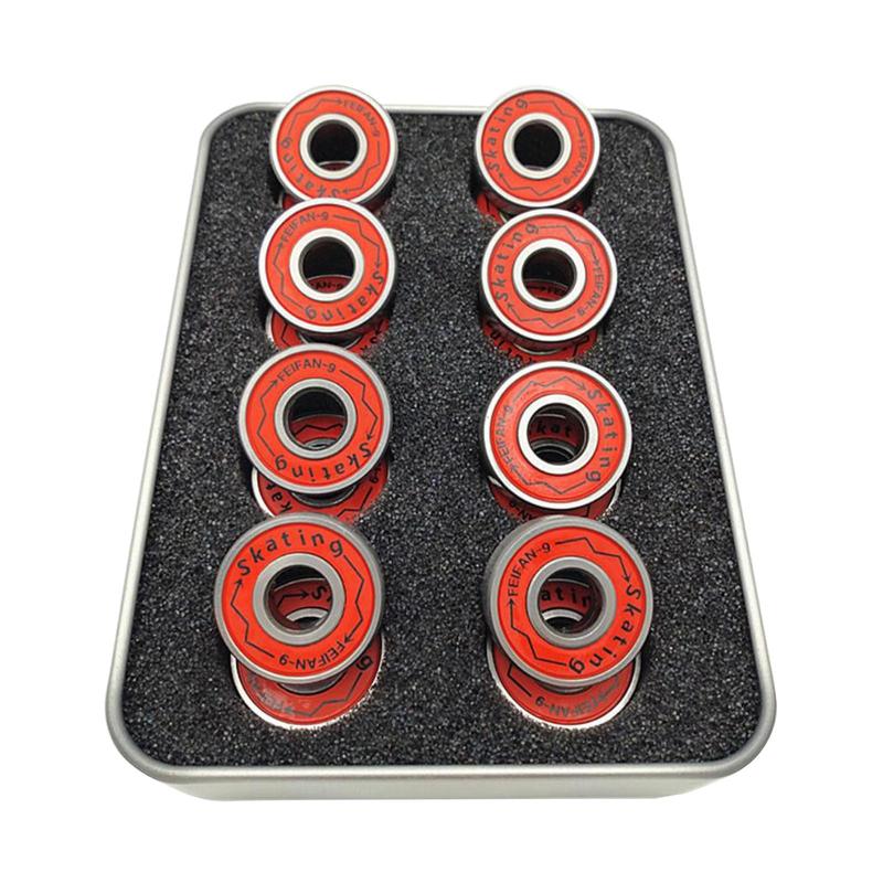 16x Skateboard Bearings Pro Bearings ABEC-9 Storage Box for Skate Board