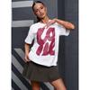 New Fashion T-shirt Fashion New Fashion Casual Loose Round Neck Print Letter Cotton T-shirt Top