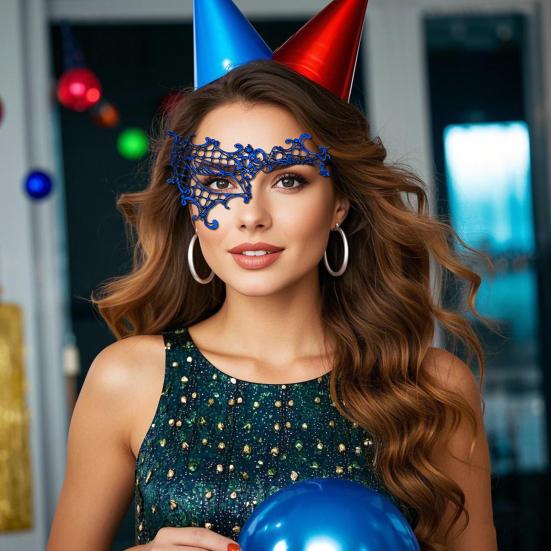 Women Sexy Lace Masque Venetian Half Face Masque Lady Girl One Eye Party Masque for Carnival Prom Masquerade Costume Parties
