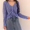 Womens Openwork Knit Sweater Loose Thin Long Sleeve Top Early Street Style