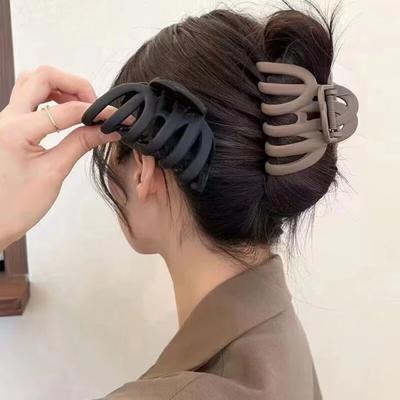 Корейские нейтральные кофейные большие зажимы для густых волос, аксессуары для волос, женский головной убор, модные пластиковые заколки для волос в форме краба, подарки