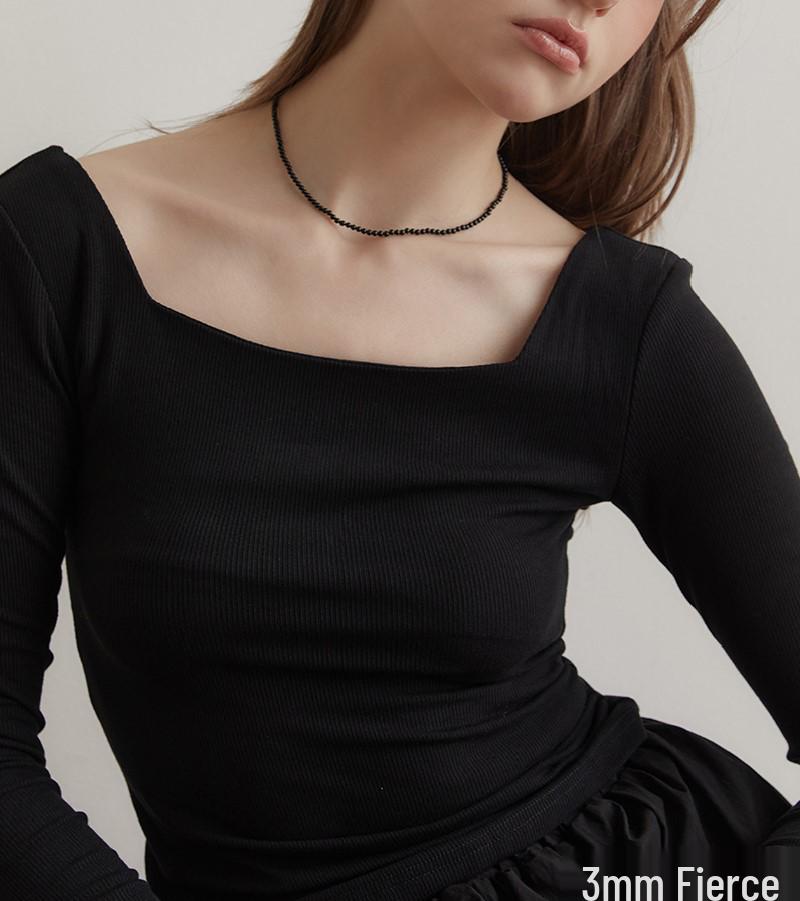 Корейское элегантное минималистичное ожерелье из черного агата для женщин