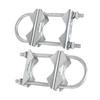 2x Double Antenna Mast Clamp V Jaw Block with U Bolts Mounting Hardware Sturdy Heavy Duty for TV