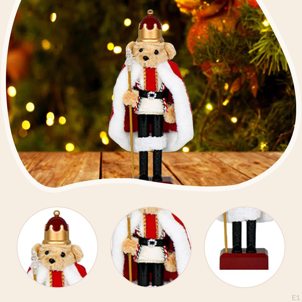 Christmas Nutcracker Ornament Figure with Music Craft Collectible Toy Decor for