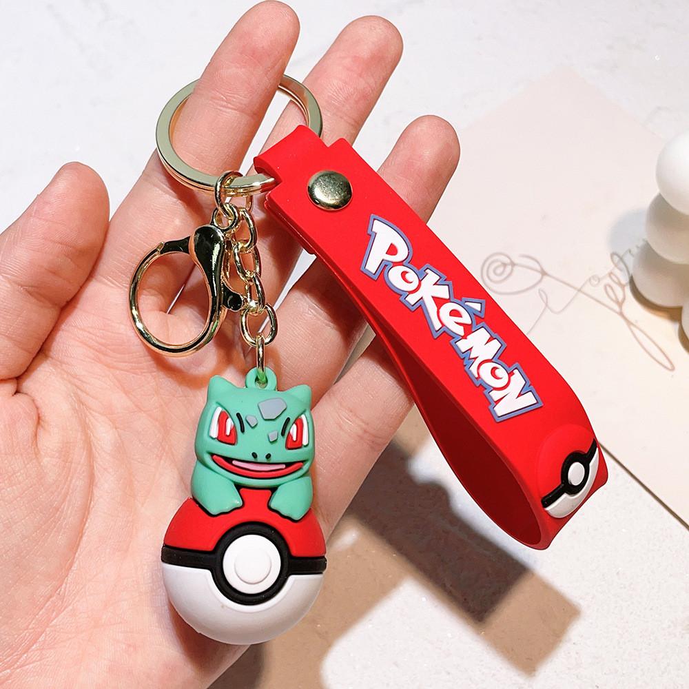 Charming 2024 Pikachu Pok Ball Keychain Adorable Silicone Key Accessory