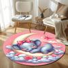 1Pc elephant theme Printed circular carpet, home door mat, outdoor travel protection carpet A4