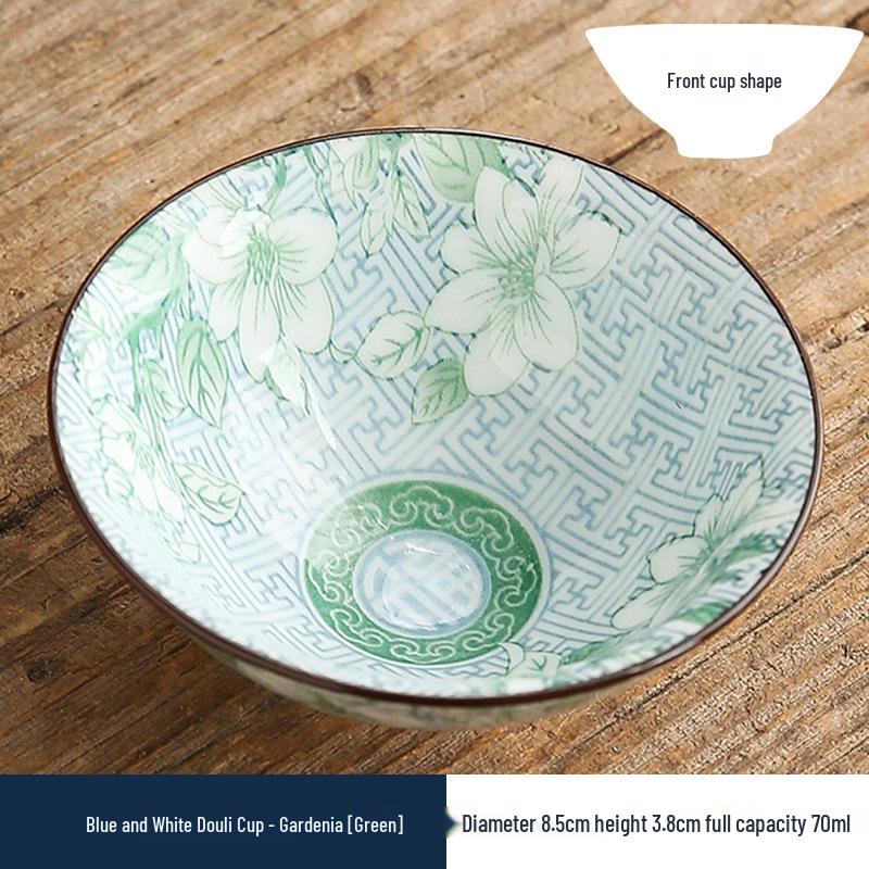 Двухцветная сине-белая фарфоровая чашка доули - Керамическая чашка мастера кунг-фу, Японская дегустационная чаша, Одинарная чайная чашка.