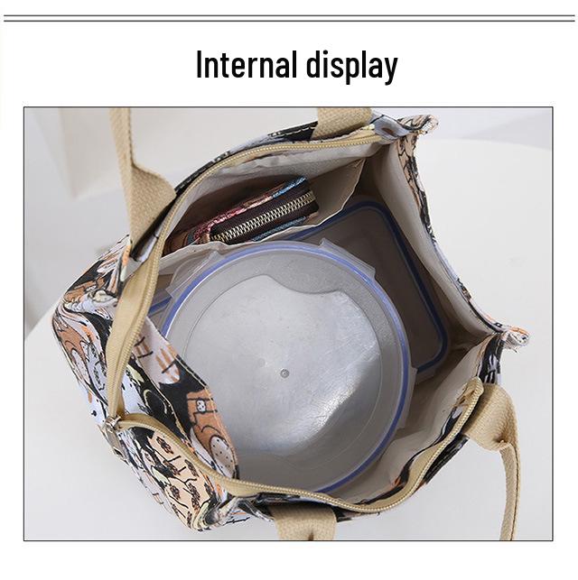 Cat Print Canvas Tote: Portable Lunch, Picnic & Work Bag