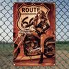 Винтажный алюминиевый настенный декор «Мотоциклы Route 66», металлическая жестяная табличка для кафе, кухни, клуба, бара, домашнего декора, настенный, Рождество