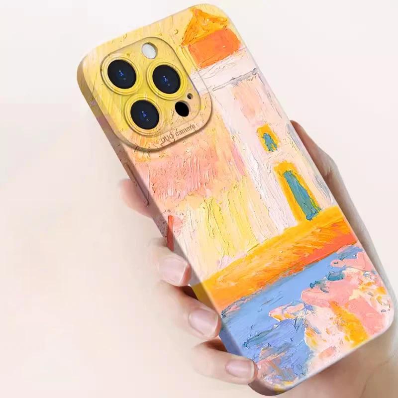 Чехол для телефона с изображением розового вишни Ван-Гога для iPhone 15 14 13 11 12 Pro Mini XR X XS Max 8 7 Plus