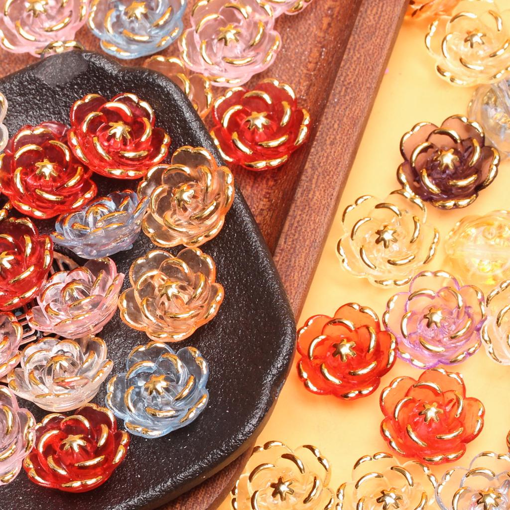 Phone Chain Making Jewelry Accessories Fashion Acrylic Rose Beads DIY Accessory Handmade Material 18.6mm Gift 5Pcs