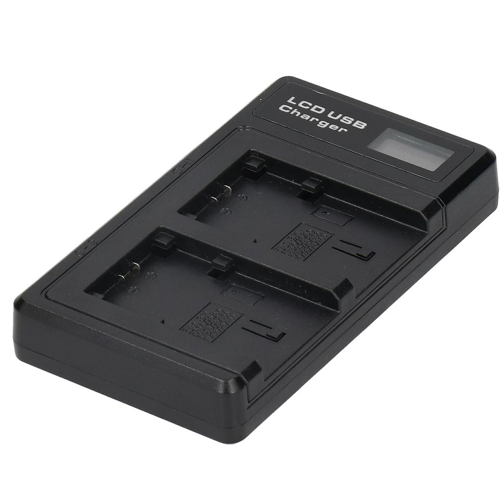 Plastic Battery Charger with LCD Display Camera Battery Double Charging for NP‑FV100