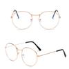 Fashion Vintage Round Eye Protection Ultra Light Frame Anti-Blue Light Eyeglasses Metal Glasses