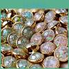 10pcs 10mm Beautiful Gemlike Buttons Small Round Metal Shank Buttons Skirt Cuff Neckline Decorative Buttons