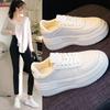 Белые туфли на платформе, женская обувь, обувь для спорта и отдыха, универсальные туфли с кроссовками, увеличивающие рост, новинка весны, мода и отдых